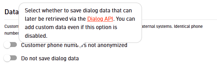 Configure project not to store dialog data