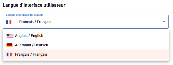 Select French as UI language