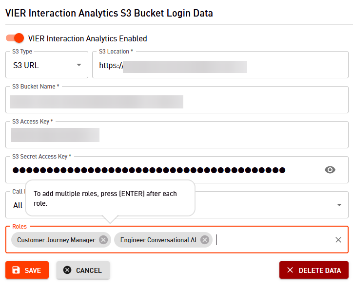 Adding Multiple Roles to the Interaction Analytics Integration