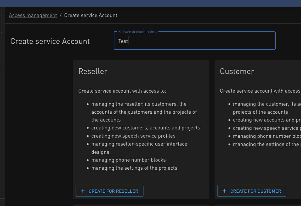 Create Service Account